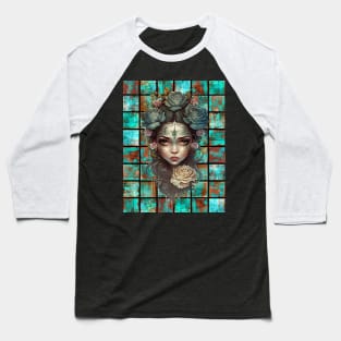 Copper Patina Boho Gothic Girl 4 Baseball T-Shirt